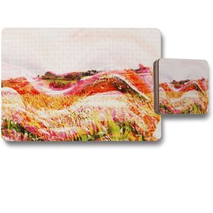 Benjamin Tate Design wheat field paint placemat coaster set in Natural Natural Benjamin Tate Design wheat field paint placemat coaster set in Natural Natural
