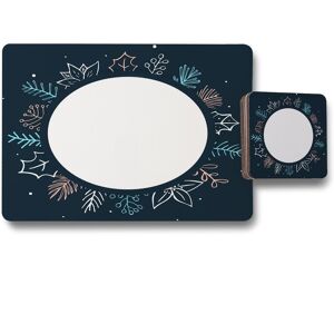 Benjamin Tate Design winter flowers placemat coaster set in Natural Natural Benjamin Tate Design winter flowers placemat coaster set in Natural Natural