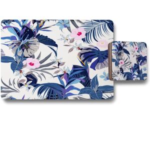 Benjamin Tate Design winter tropical placemat coaster set in Natural Natural Benjamin Tate Design winter tropical placemat coaster set in Natural Natural