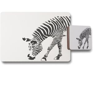 Benjamin Tate Design zebra placemat coaster set in Natural Natural Benjamin Tate Design zebra placemat coaster set in Natural Natural