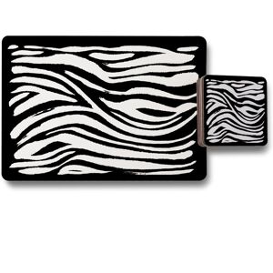Benjamin Tate Design zebra print placemat coaster set in Natural Natural Benjamin Tate Design zebra print placemat coaster set in Natural Natural