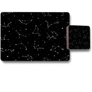 Benjamin Tate Design zodiacal constellations placemat coaster set in Natural Natural Benjamin Tate Design zodiacal constellations placemat coaster set in Natural Natural