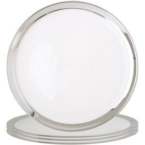 Orsina Ida Set of Four 32cm Dia Embossed Coupe Charger Plates in Silver Silver Orsina Ida Set of Four 32cm Dia Embossed Coupe Charger Plates in Silver Silver