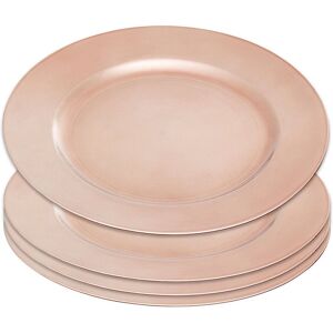Orsina Set of Four 33cm Dia Rose Gold Flat Style Charger Plates Gold Orsina Set of Four 33cm Dia Rose Gold Flat Style Charger Plates Gold
