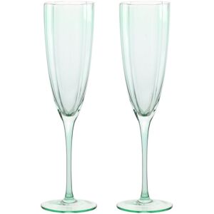Hestia Scallop Champagne Glass Set of 2 - Green in Light Green Light Green Hestia Scallop Champagne Glass Set of 2 - Green in Light Green Light Green