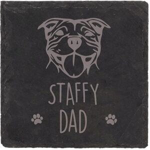 60 SECOND MAKEOVER Slate Staffy Dad Coaster Engraved Novelty Gift Anniversary Staffordshire Bull Terrier in Black Black 60 SECOND MAKEOVER Slate Staffy Dad Coaster Engraved Novelty Gift Anniversary Staffordshire Bull Terrier in Black Black