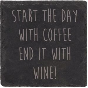 60 SECOND MAKEOVER Slate Coffee Wine Start The Day With Coffee & End It With Wine Coaster Engraved Funny Gift Friend Present in Black Black 60 SECOND MAKEOVER Slate Coffee Wine Start The Day With Coffee & End It With Wine Coaster Engraved Funny Gift Friend Present in Black Black