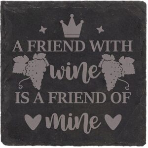 60 SECOND MAKEOVER Slate Coaster A Friend With Wine Is A Friend Of Mine Engraved Funny Gift Friend Present in Black Black 60 SECOND MAKEOVER Slate Coaster A Friend With Wine Is A Friend Of Mine Engraved Funny Gift Friend Present in Black Black