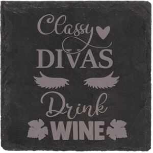 60 SECOND MAKEOVER Slate Coaster Classy Divas Drink Wine Engraved Funny Gift Friend Present in Black Black 60 SECOND MAKEOVER Slate Coaster Classy Divas Drink Wine Engraved Funny Gift Friend Present in Black Black