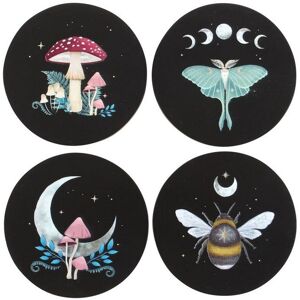 Something Different Dark Forest Coaster Set (Pack of 5) in Black Black Something Different Dark Forest Coaster Set (Pack of 5) in Black Black