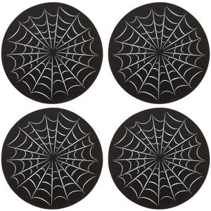 Something Different Spider Web Coaster Set (Pack of 4) in Black Black Something Different Spider Web Coaster Set (Pack of 4) in Black Black