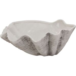 Hill Interiors Adele Shell Bowl - Ceramic - White/Grey Hill Interiors Adele Shell Bowl - Ceramic - White/Grey