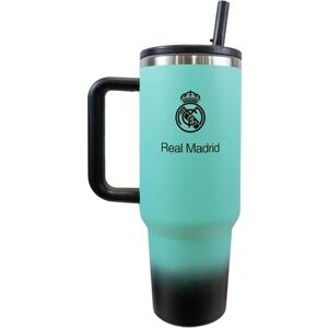 Real Madrid CF Crest Thermal Flask in Teal Teal Real Madrid CF Crest Thermal Flask in Teal Teal