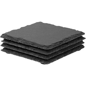 MidOcean Slate Coaster Set (Pack of 4) in Black Black MidOcean Slate Coaster Set (Pack of 4) in Black Black