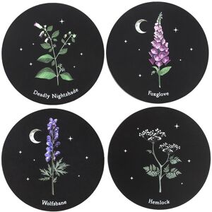 MidOcean Poisonous Plants Coaster Set in Black Black MidOcean Poisonous Plants Coaster Set in Black Black