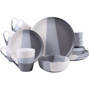 Royalford 16 Piece Dinnerware Set Stoneware Dinnerware Set in Grey Grey Royalford 16 Piece Dinnerware Set Stoneware Dinnerware Set in Grey Grey