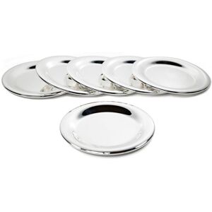 Silver Editions Silverplated Set of 6 Coasters in Silver Silver Silver Editions Silverplated Set of 6 Coasters in Silver Silver