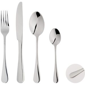 Glim & Glam Cutlery Sets Stainless Steel Spoon Fork Simple 24 Piece Set in Silver Silver Glim & Glam Cutlery Sets Stainless Steel Spoon Fork Simple 24 Piece Set in Silver Silver