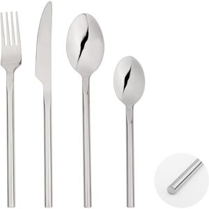 Glim & Glam Cutlery Sets Stainless Steel 24 Piece Set Forged Handle in Silver Silver Glim & Glam Cutlery Sets Stainless Steel 24 Piece Set Forged Handle in Silver Silver