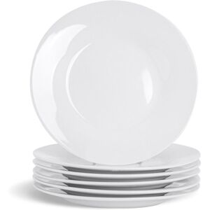 Glim & Glam Dinner Plates Porcelain 6 Piece Set 10.4" in White White Glim & Glam Dinner Plates Porcelain 6 Piece Set 10.4" in White White