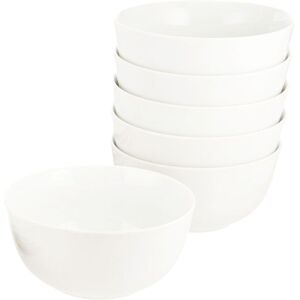 Glim & Glam Cereal Bowls 4 Piece Tapas Bowl Set Porcelain 5.5" in White White Glim & Glam Cereal Bowls 4 Piece Tapas Bowl Set Porcelain 5.5" in White White