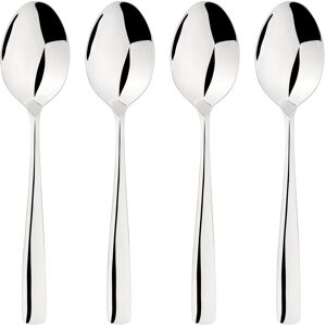 Glim & Glam Cutlery 18/8 Stainless Steel Spoon 4pc Set Simplicity in Silver Silver Glim & Glam Cutlery 18/8 Stainless Steel Spoon 4pc Set Simplicity in Silver Silver