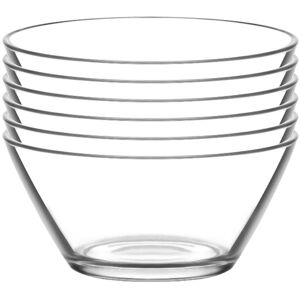 LAV Vega Glass Serving Bowls 10.5cm Pack of 6 in Clear Clear LAV Vega Glass Serving Bowls 10.5cm Pack of 6 in Clear Clear