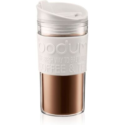 Bodum TRAVEL PRESS SET Coffee Maker with Extra Lid in Off-White Off-White Bodum TRAVEL PRESS SET Coffee Maker with Extra Lid in Off-White Off-White