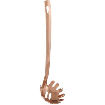 Orsina Copper Finish Spaghetti Spoon, Stainless Steel Pasta Spoon, Kitchen Tool With Hanging Loop, Pasta Server in Rose Gold Rose Gold Orsina Copper Finish Spaghetti Spoon, Stainless Steel Pasta Spoon, Kitchen Tool With Hanging Loop, Pasta Server in Rose Gold Rose Gold