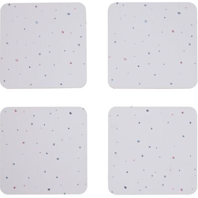 Orsina Set Of Four Coasters, Contemporary Heat Resistant Drink Mats, Stylish Speckled Design Tableware in White White Orsina Set Of Four Coasters, Contemporary Heat Resistant Drink Mats, Stylish Speckled Design Tableware in White White