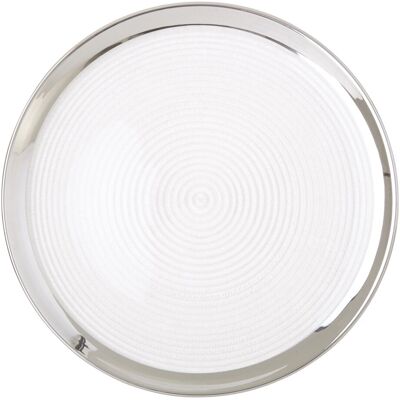 Orsina Ida 32cm Embossed Coupe Charger Plate in Clear Clear Orsina Ida 32cm Embossed Coupe Charger Plate in Clear Clear