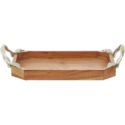 Orsina Acacia Wood Small Rectangular Tray, Natural Wood Organizer, Food Board With Handles, Kitchen Snack Tray Natural Orsina Acacia Wood Small Rectangular Tray, Natural Wood Organizer, Food Board With Handles, Kitchen Snack Tray Natural