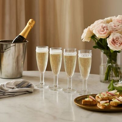 Premier Housewares - Champagne Glasses - Set of 4 - 160ml Premier Housewares - Champagne Glasses - Set of 4 - 160ml