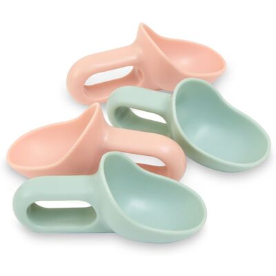 Orsina Set of 4 Mini Scoops, For Daily Kitchen Use Kitchen Scoops, Dessert Table Scoops in Green & Pink Finish Multicolor Orsina Set of 4 Mini Scoops, For Daily Kitchen Use Kitchen Scoops, Dessert Table Scoops in Green & Pink Finish Multicolor