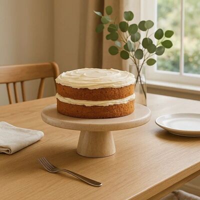 Orsina Himaya Champagne Marble Cake Stand in Cream Cream Orsina Himaya Champagne Marble Cake Stand in Cream Cream