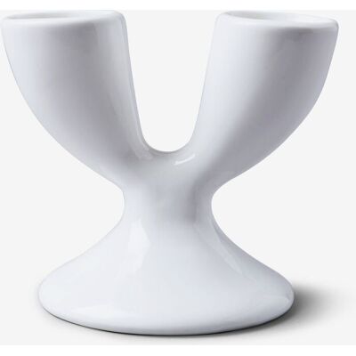 WM Bartleet & Sons - Porcelain Double Egg Cup - White - One Size - Egg Cup WM Bartleet & Sons - Porcelain Double Egg Cup - White - One Size - Egg Cup