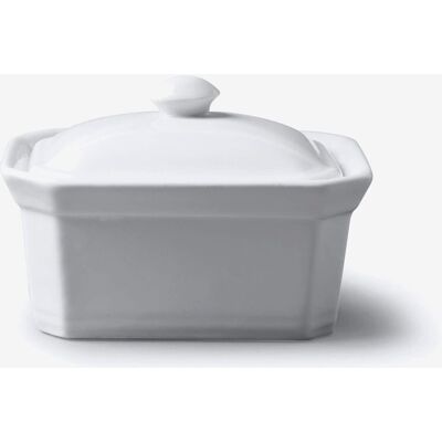 WM Bartleet & Sons White Porcelain Butter Dish - 14cm WM Bartleet & Sons White Porcelain Butter Dish - 14cm