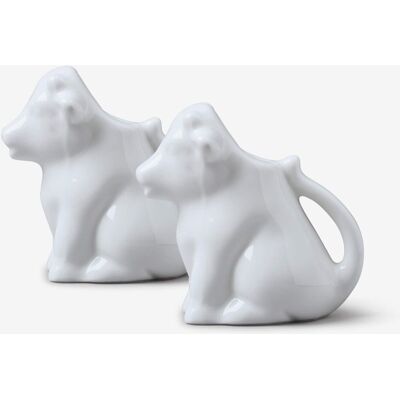 WM Bartleet & Sons Porcelain Cow Milk Creamer Jug - White - Set of 2 - Creamer Jug WM Bartleet & Sons Porcelain Cow Milk Creamer Jug - White - Set of 2 - Creamer Jug