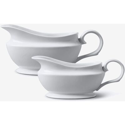WM Bartleet & Sons Porcelain Gravy & Sauce Boat Set of 2 in White White WM Bartleet & Sons Porcelain Gravy & Sauce Boat Set of 2 in White White