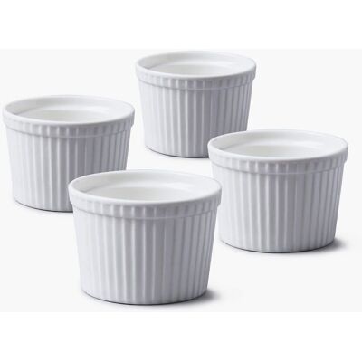 WM Bartleet & Sons Porcelain Deep Ramekin 8cm Set of 4 in White White WM Bartleet & Sons Porcelain Deep Ramekin 8cm Set of 4 in White White