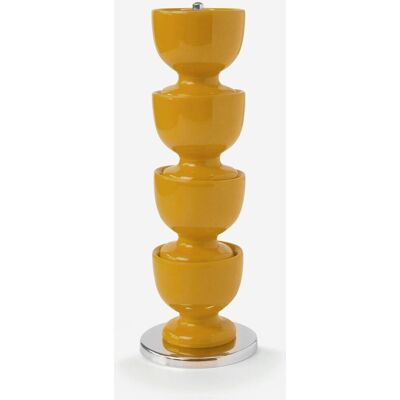 Zeal Mustard Stack and Store Egg Cups Set with Chrome Stand - Egg Cups Zeal Mustard Stack and Store Egg Cups Set with Chrome Stand - Egg Cups