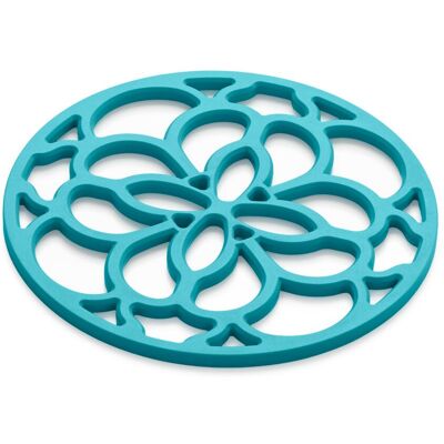 Zeal Silicone Heritage Circular Hot Mat Trivet, 20cm in Aqua Aqua Zeal Silicone Heritage Circular Hot Mat Trivet, 20cm in Aqua Aqua