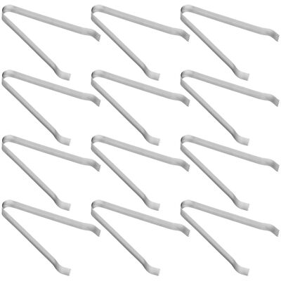 Rink Drink Stainless Steel Ice Tongs - 16cm - Silver - Pack of 12 Silver Rink Drink Stainless Steel Ice Tongs - 16cm - Silver - Pack of 12 Silver