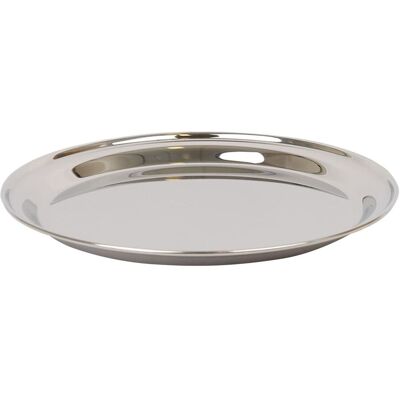 Argon Tableware 30cm Stainless Steel Serving Platter - Chrome Dinner Tray in Silver Silver Argon Tableware 30cm Stainless Steel Serving Platter - Chrome Dinner Tray in Silver Silver