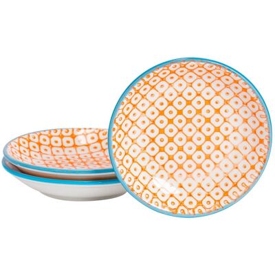 Nicola Spring Hand-Printed Sauce Dishes - 10cm - Pack of 3 in Orange Orange Nicola Spring Hand-Printed Sauce Dishes - 10cm - Pack of 3 in Orange Orange
