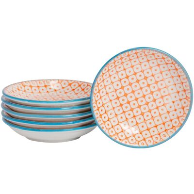 Nicola Spring Hand-Printed Sauce Dishes - 10cm - Pack of 6 in Orange Orange Nicola Spring Hand-Printed Sauce Dishes - 10cm - Pack of 6 in Orange Orange