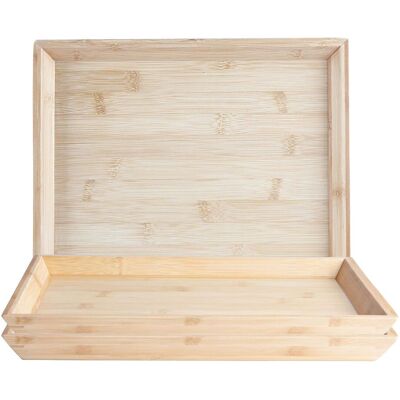 Argon Tableware Bamboo Serving Tray 33 x 25cm Pack of 3 in Brown Size: 33 x 25 cm Brown 33 x 25 cm Argon Tableware Bamboo Serving Tray 33 x 25cm Pack of 3 in Brown Size: 33 x 25 cm Brown 33 x 25 cm