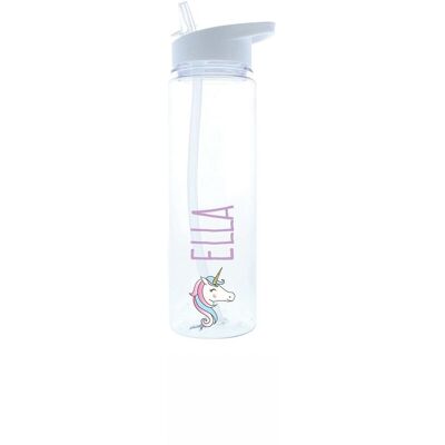 Personalised Memento Company Women's Personalised Unicorn Water Bottle in Clear Clear Personalised Memento Company Women's Personalised Unicorn Water Bottle in Clear Clear