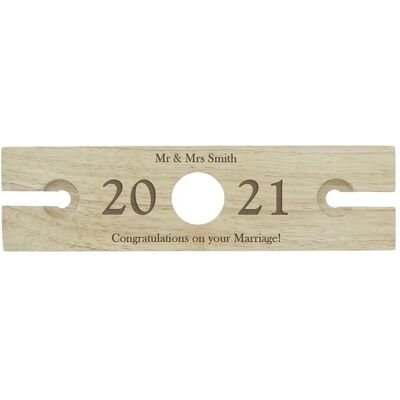 Personalised Memento Company Personalised 'Year' Wine Glass & Bottle Holder in Light Brown Light Brown Personalised Memento Company Personalised 'Year' Wine Glass & Bottle Holder in Light Brown Light Brown