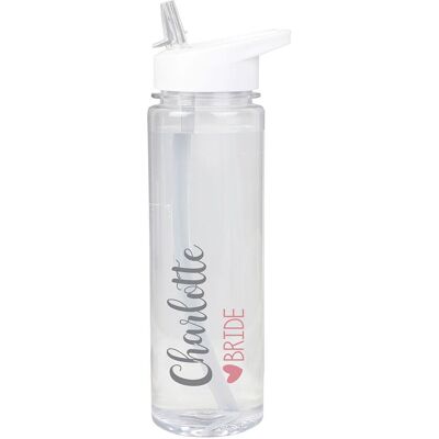 Personalised Memento Company Women's Personalised Wedding Party Water Bottle in Clear Clear Personalised Memento Company Women's Personalised Wedding Party Water Bottle in Clear Clear